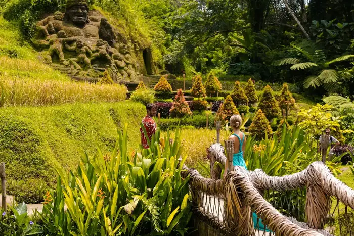 Lush green rice terrace path at Alas Harum Ubud for The Ultimate Bali Journey Day 8 by Bali Assist Co