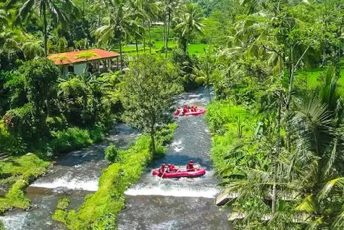 White water rafting adventure along Ayung River in Ubud organized by Bali Assist Co luxury tour